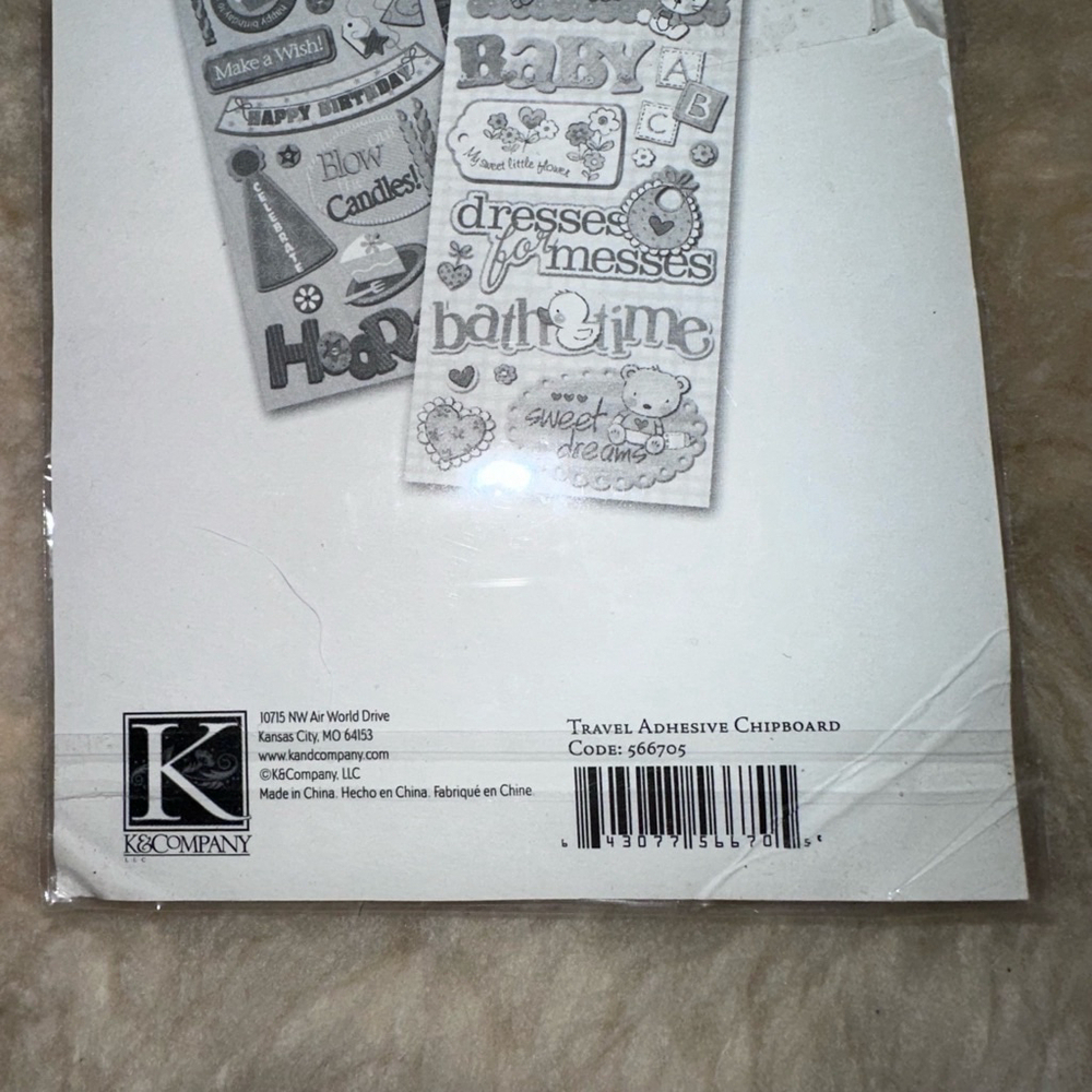 NIP K & Company Adhesive Chipboard Travel Theme Words 12 Pieces - Set of 2 Pk - Picture 4 of 5
